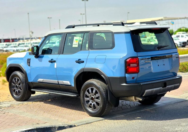 TOYOTA PRADO 2.4T PETROL – ADVENTURE HIGH PACKAGE – MEMORY SEATS – RADAR – HUD – 2025 MODEL – BLUE INSIDE BROWN